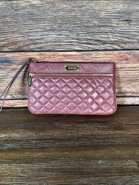 Michael Kors Quilted Wristlet Clutch in Wine